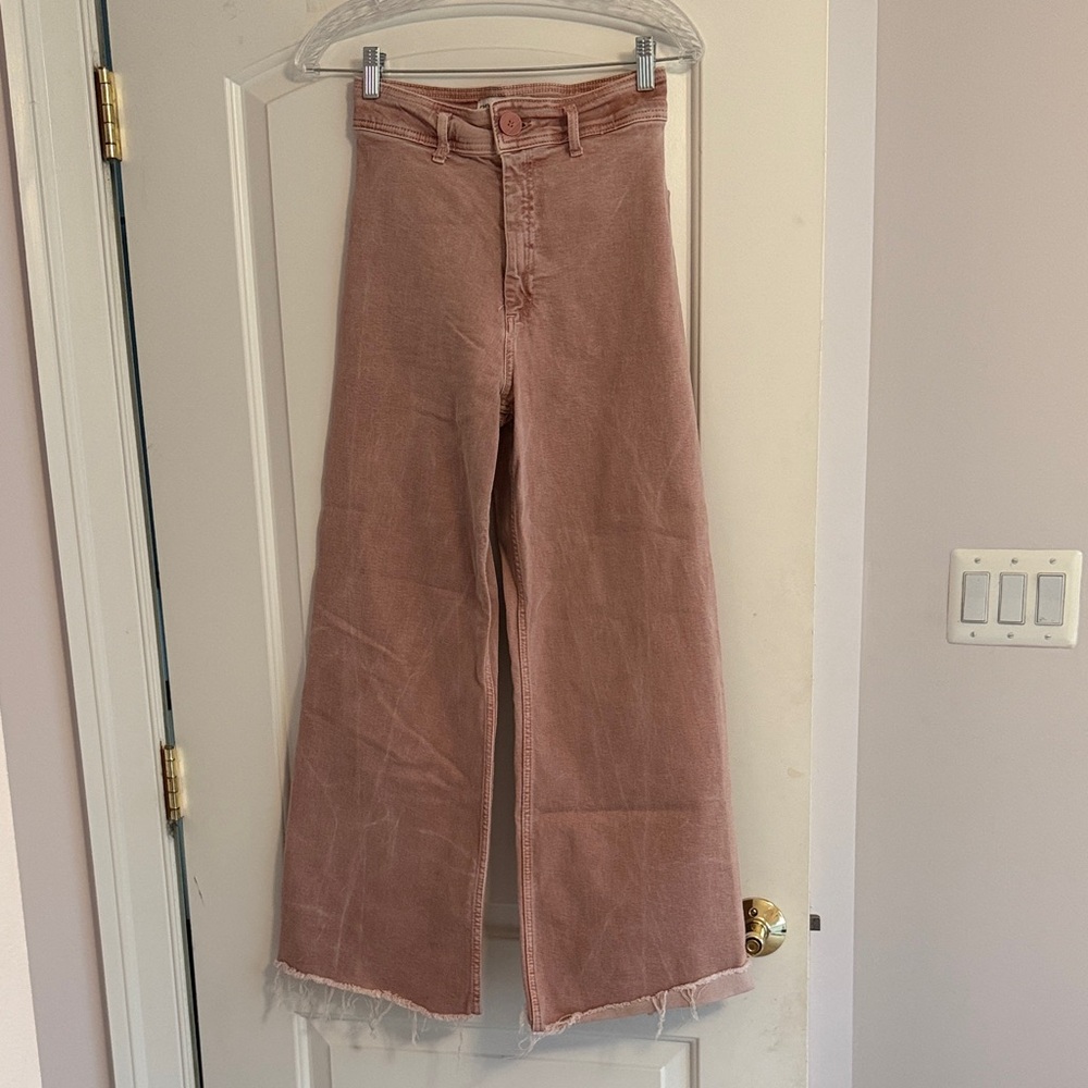 Zara Blush Pink Buttoned Jeans